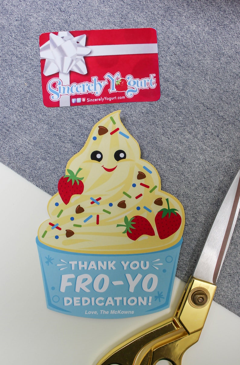 Fro Yo Thank You Gift Printable, frozen yogurt, gift card holder, teacher gift, staff gift, employee appreciation, Just Add Confetti image 3