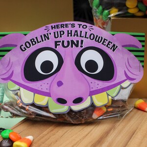 Halloween Goblin Treat Bag Topper, Goblin' Up Halloween Fun, Goblin, Halloween treat, Kids Halloween, Just Add Confetti, Instant Download image 7