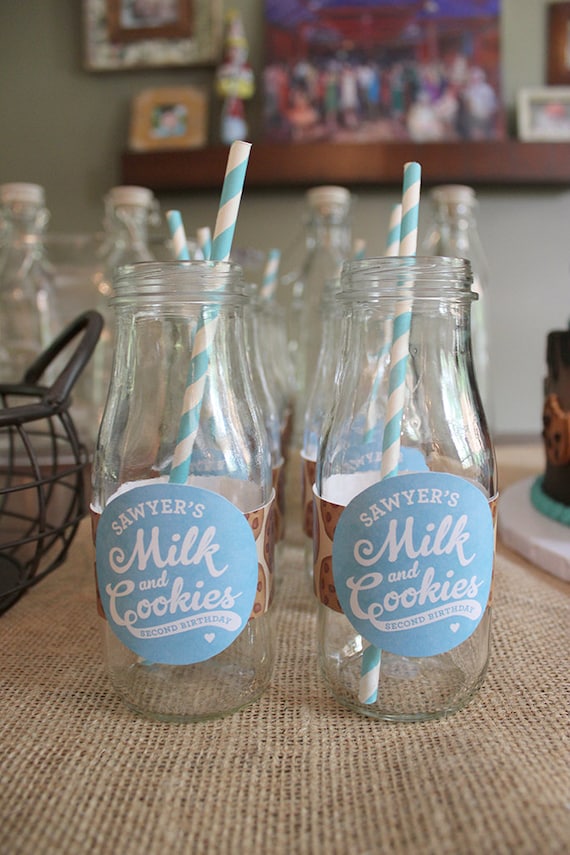 milk and cookies bottle labels and cookie signs printable
