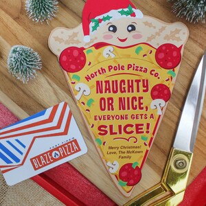 Pizza Christmas gift card holder printable, coworker gift, staff gift, Christmas printable, employee gift, pizza gift, Just Add Confetti image 3