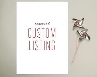 Custom Listing for Anna