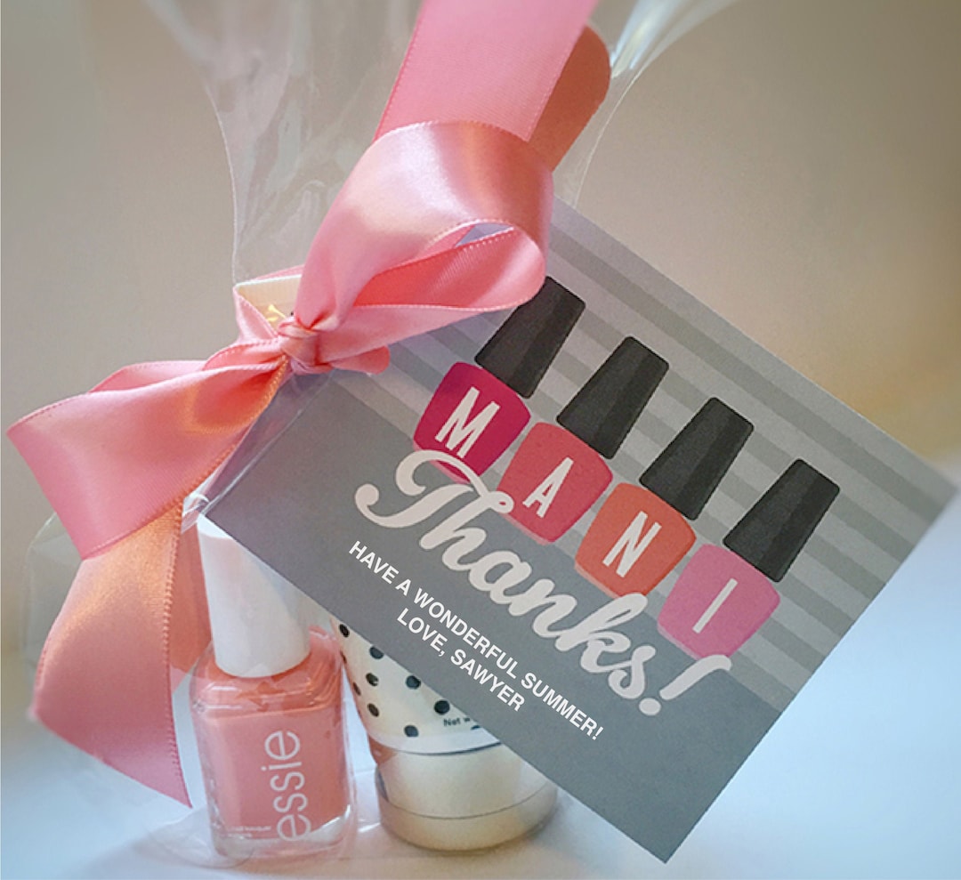 Mani Thanks Printable Tag, Easy DIY Gift Idea, Teacher Gifts, Teacher ...