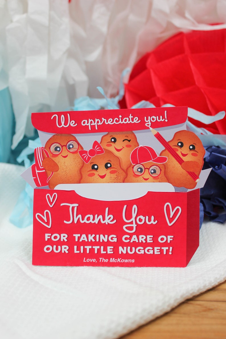 Teacher Appreciation Chicken Nugget Gift Card Holder, teacher gift, staff gift, daycare gift, our little nugget, gift tag, Just Add Confetti 画像 8