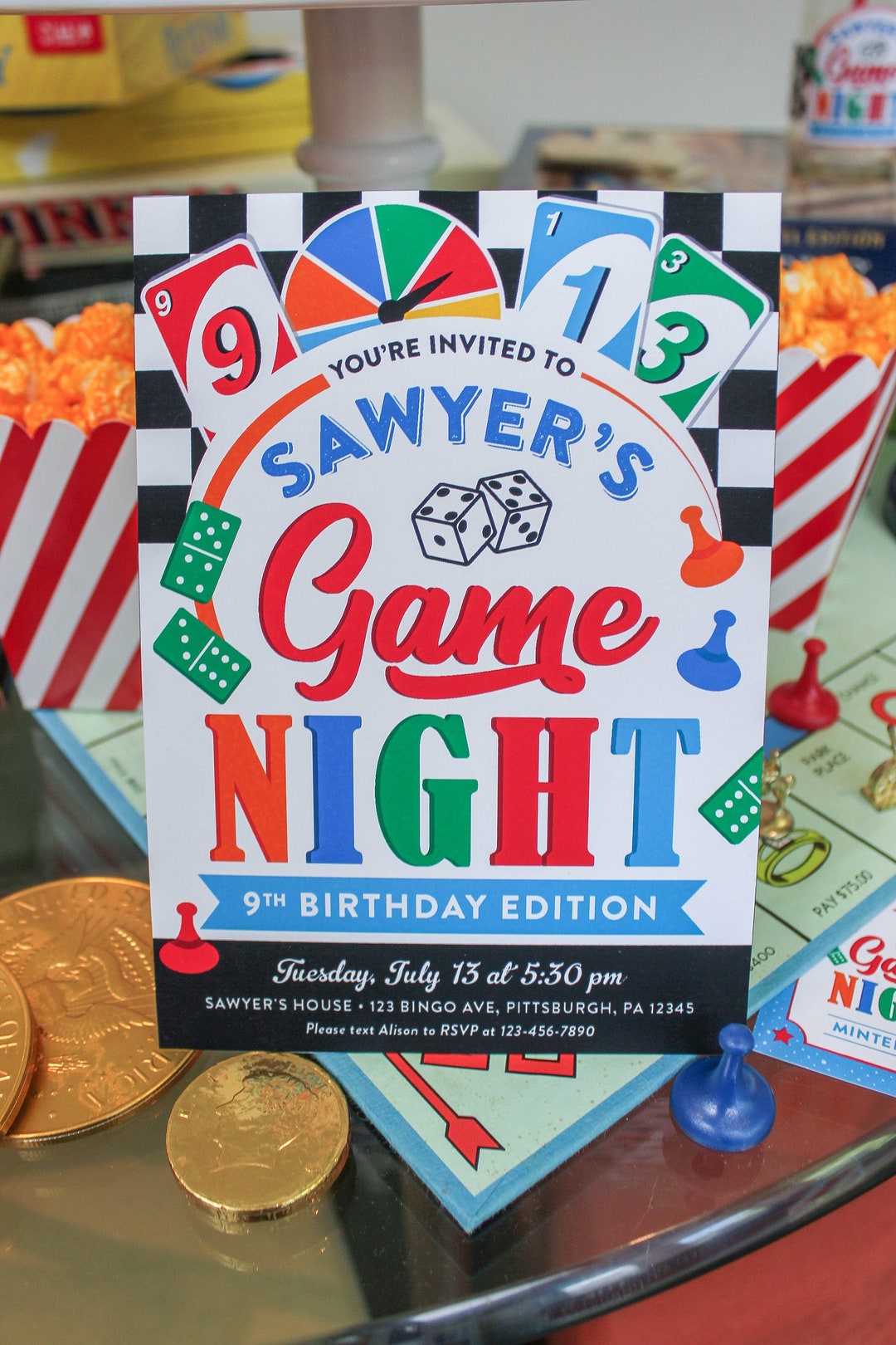 Game Night Party Druckbare Einladung Geburtstagsparty - Etsy.de