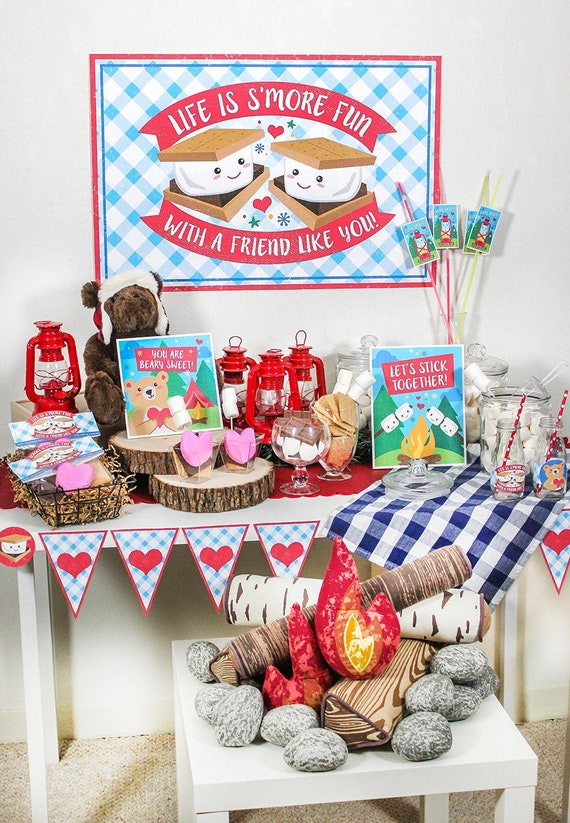 Life is S'more Fun with a Friend Like You — Valentine's Day party printable pack, s'mores party, Just Add Confetti, kids valentines Il_570xn