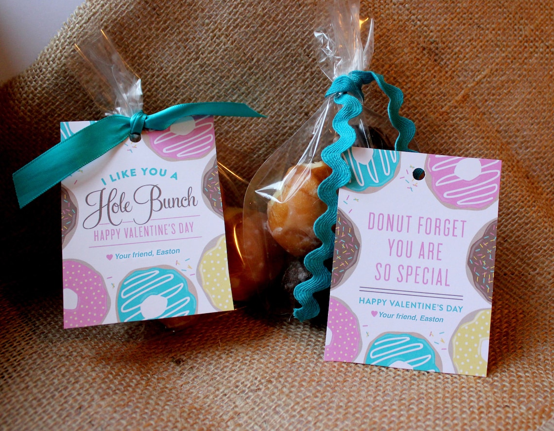 Donut Valentine Personalized Editable PDF Printable - Etsy