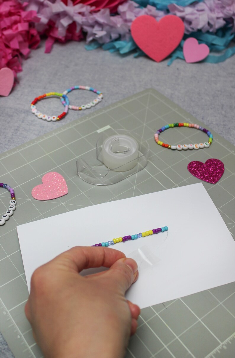 Beaded Bracelet Valentine, Kids Valentine Printable, Valentines for Girls, Classroom Valentines, School Valentines, DIY, Just Add Confetti image 9
