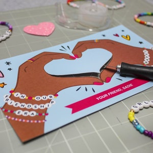 Beaded Bracelet Valentine, Kids Valentine Printable, Valentines for Girls, Classroom Valentines, School Valentines, DIY, Just Add Confetti image 7