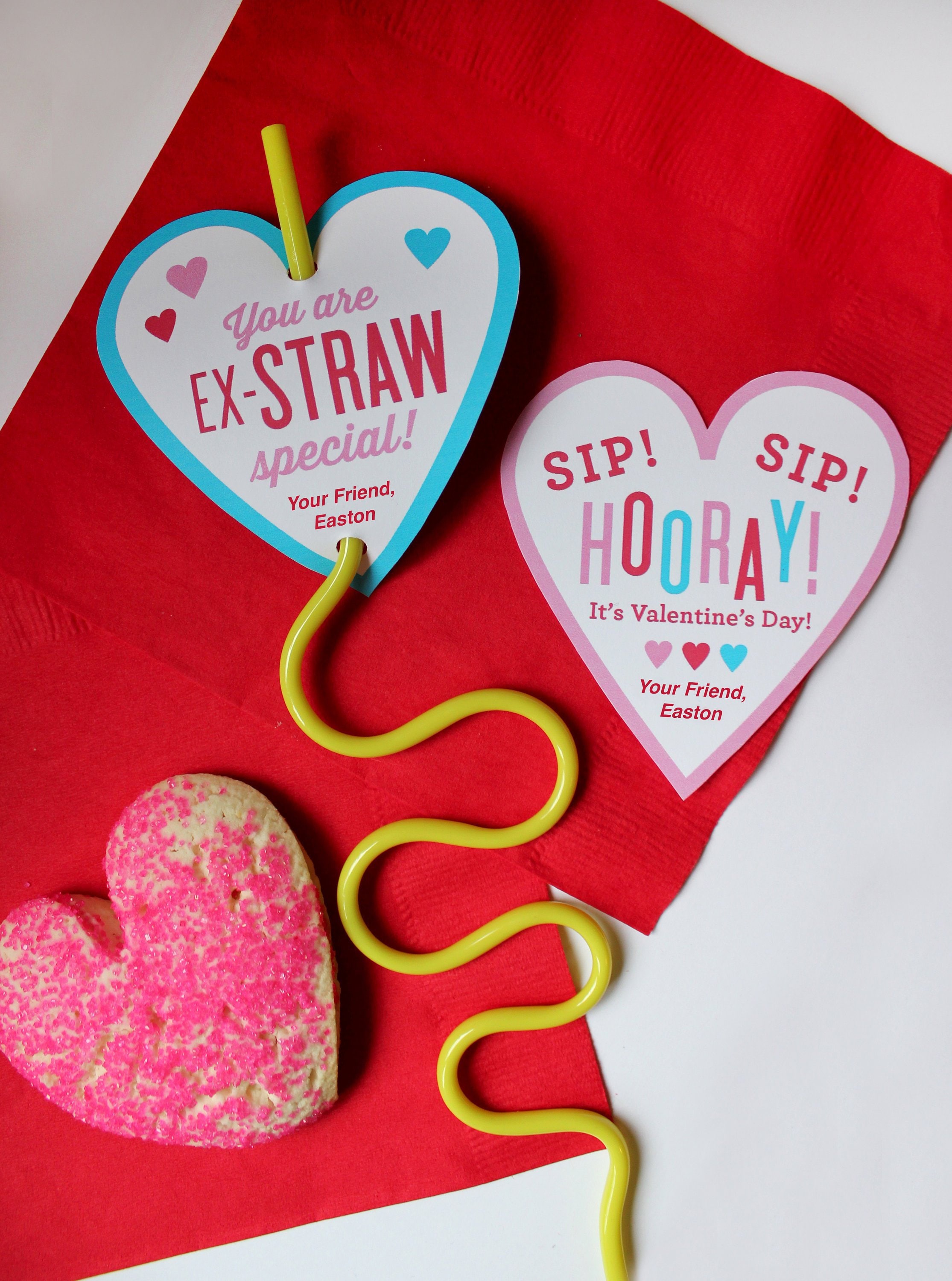  Valentines Day Gifts for Kids - Valentines Day Cards for kids -  Set of 32 Crazy Straws Bulk - Valentine Exchange Cards for Girls Boys  Toddlers School Class Classroom Party Favors 