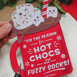 Hot Chocs & Fuzzy Socks Christmas Gift Tag printable, Hot Cocoa Printable, Hot Chocolate Christmas Gift, Instant Download, Just Add Confetti image 6