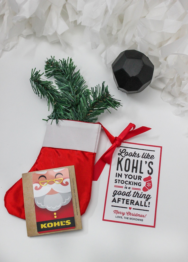 Kohl's Christmas Gift Card Tag Printable Gift Tag - Etsy