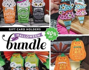 Halloween Gift Card Holder Printable BUNDLE, staff gift, Halloween printable, employee gift, gift card holder, Just Add Confetti