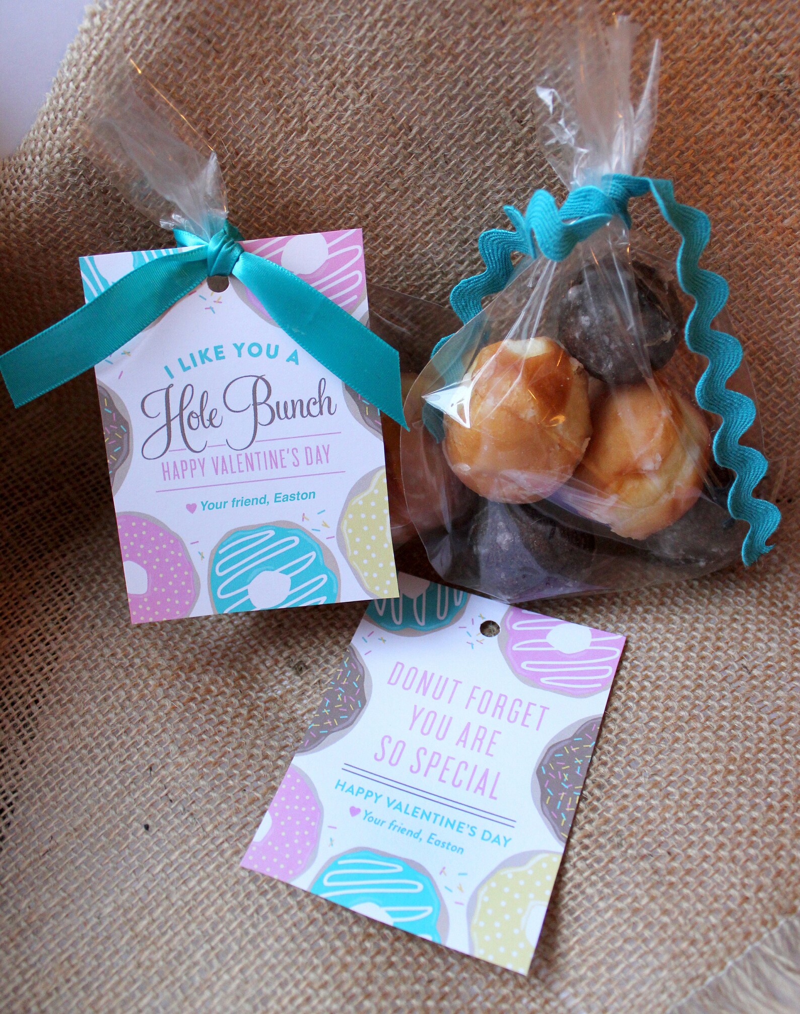 Donut Valentine Personalized Editable PDF Printable - Etsy