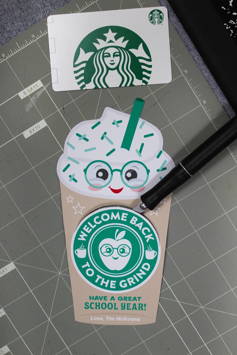 Back to School Coffee Gift Card Holder Printable, Teacher Gift, Coffee ...