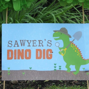 Dinosaur Party Welcome Signs, Dino Dig Sign, Welcome Sign, Dinosaur Birthday, Dinosaur Printable Signs, Dinosaur Party image 3