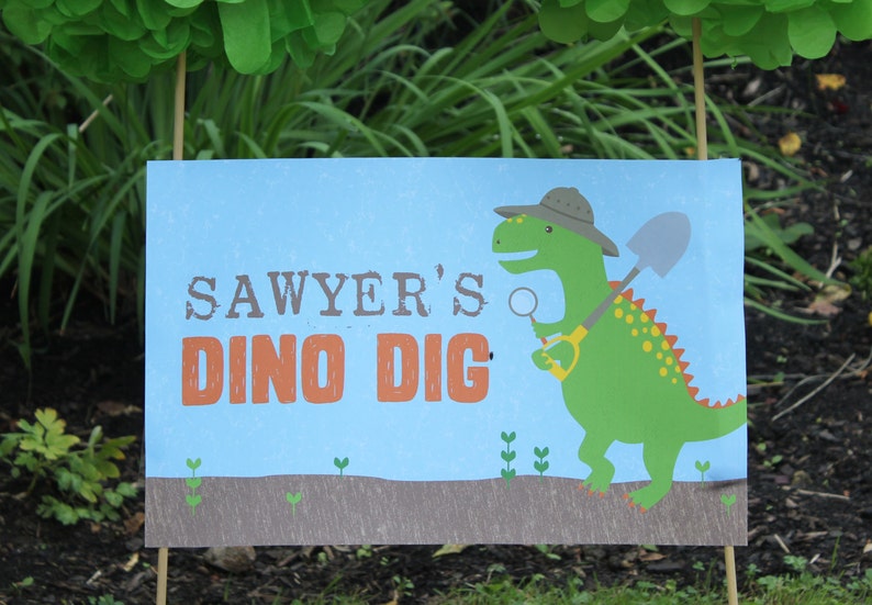 Dinosaur Party Welcome Signs, Dino Dig Sign, Welcome Sign, Dinosaur Birthday, Dinosaur Printable Signs, Dinosaur Party image 3