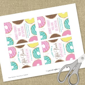 Donut Valentine Personalized Editable PDF Printable, Classroom ...