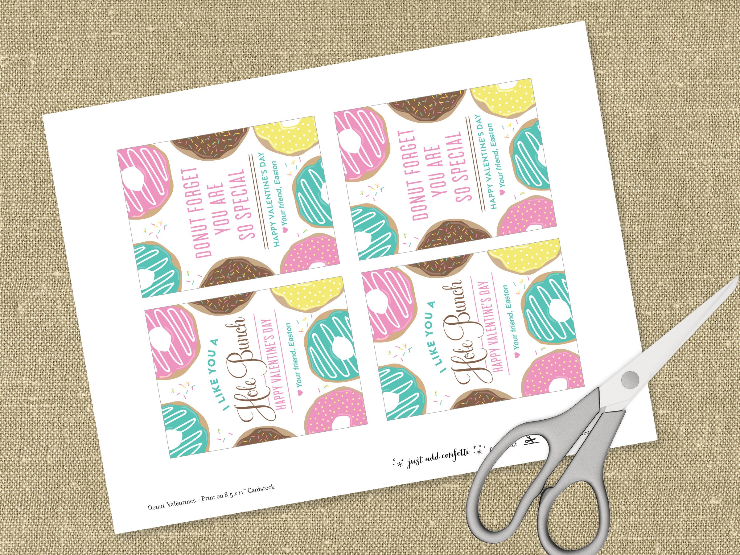 Editable Donut Valentine Printable