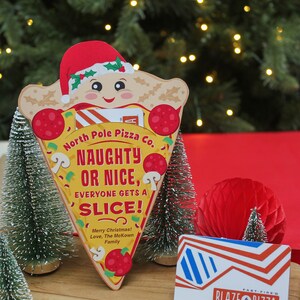Pizza Christmas gift card holder printable, coworker gift, staff gift, Christmas printable, employee gift, pizza gift, Just Add Confetti image 8