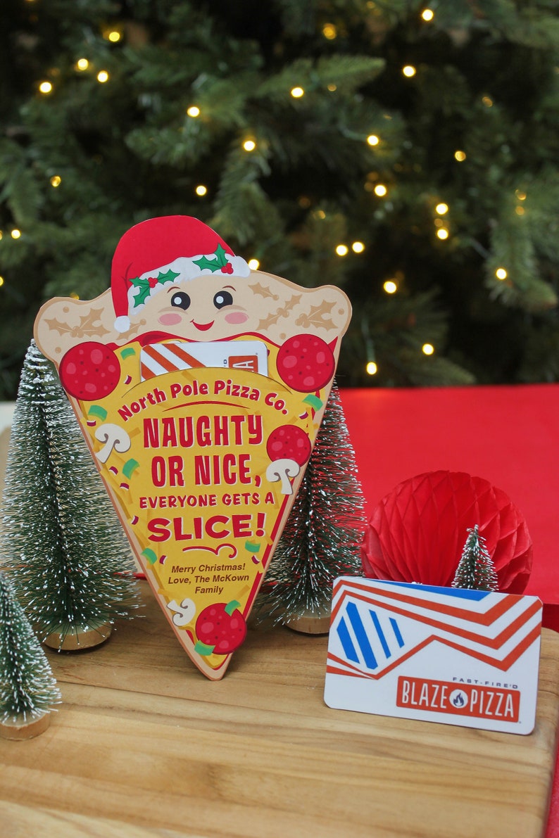Pizza Christmas gift card holder printable, coworker gift, staff gift, Christmas printable, employee gift, pizza gift, Just Add Confetti image 8