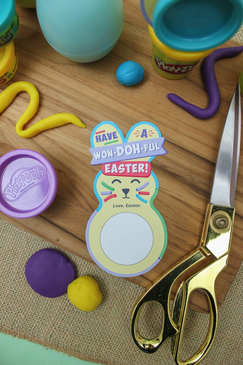 Knete Ostergeschenk, Ostergeschenk zum Ausdrucken, Ostergeschenk für Kinder, Schulgeschenk, Klassenzimmerparty, Ostergeschenk ohne Süßigkeiten, nur fügen Sie Konfetti hinzu Bild 4