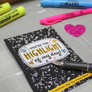 Highlighter Valentine Printable, Kids Valentine, Tween Valentine ...