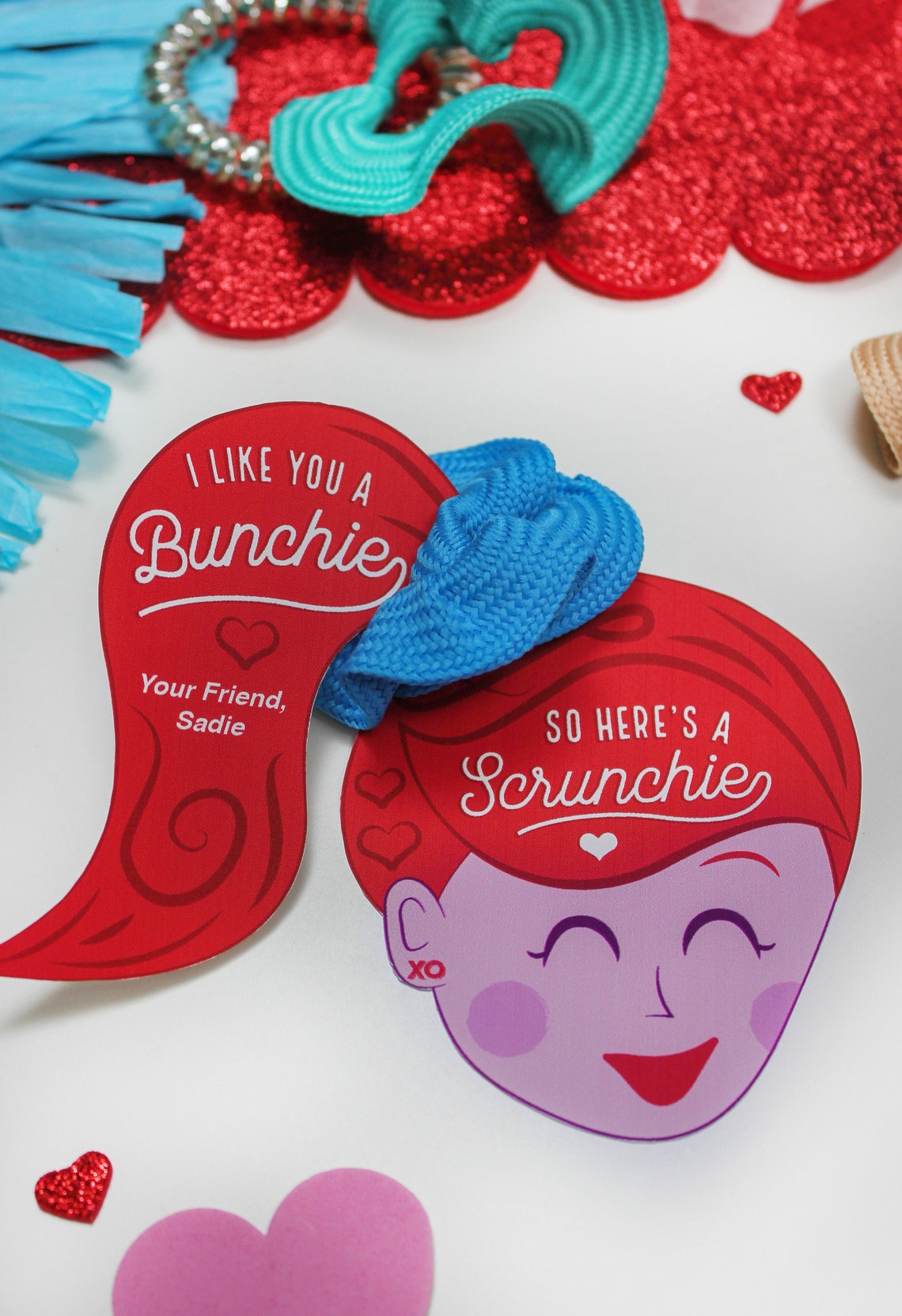 Scrunchie Valentine Printable Kids Valentine School Etsy