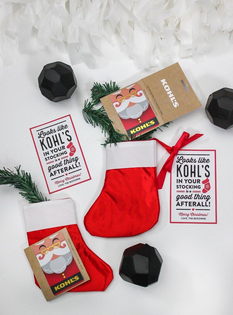 Kohl's Christmas Gift Card Tag Printable Gift Tag - Etsy