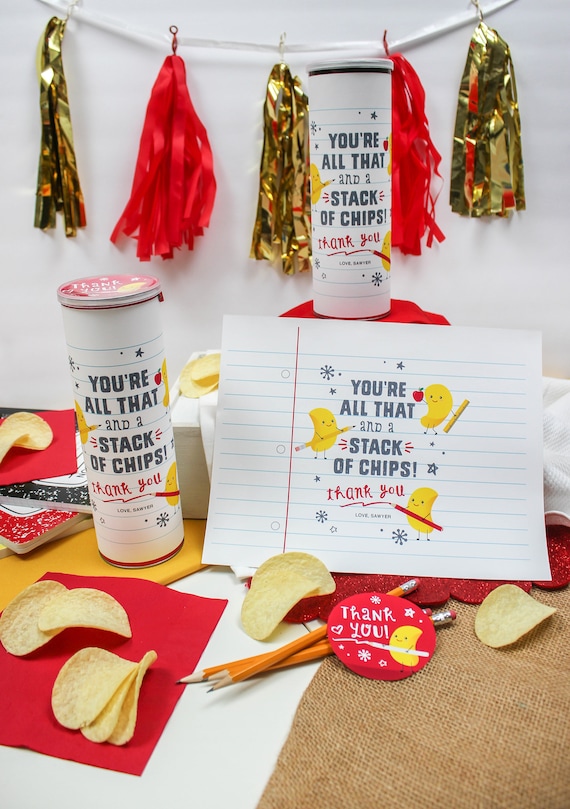Chips Teacher Appreciation Printable Teacher Gift End of the - Etsy