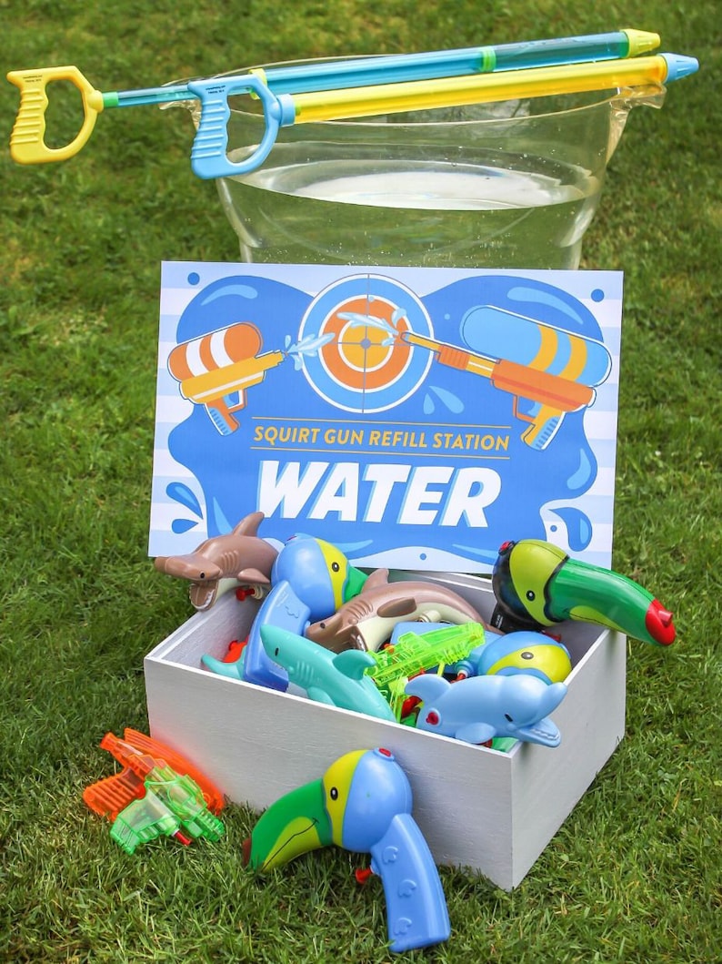 Water Wars Kids Party Printable Pack Party Invitation Thank Etsy