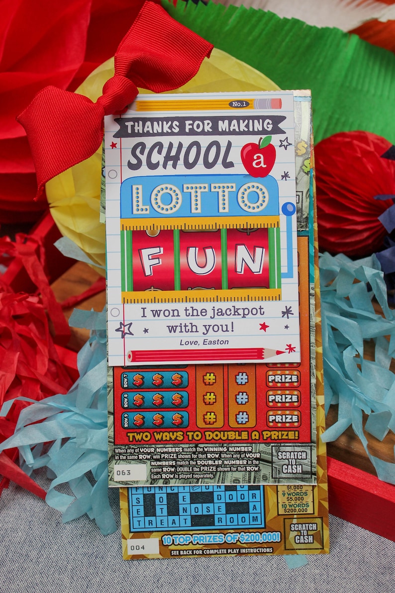 Lottery ticket teacher gift printable, scratch off lottery ticket gift tag, teacher appreciation, end of the year gift, Just Add Confetti image 9