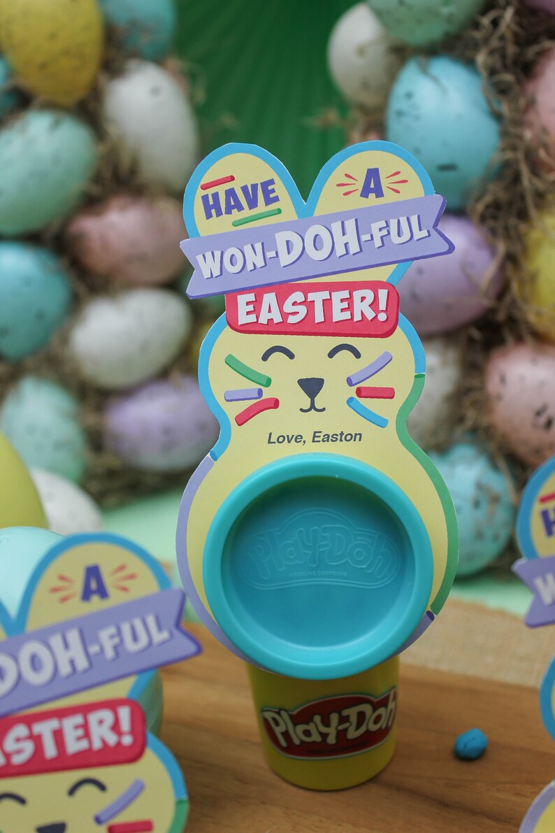 Knete Ostergeschenk, Ostergeschenk zum Ausdrucken, Ostergeschenk für Kinder, Schulgeschenk, Klassenzimmerparty, Ostergeschenk ohne Süßigkeiten, nur fügen Sie Konfetti hinzu Bild 7
