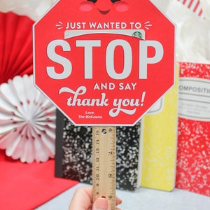 Stop Sign Crossing Guard gift card holder printable, staff appreciation, school, end of the year gift, gift card holder, Just Add Confetti image 2