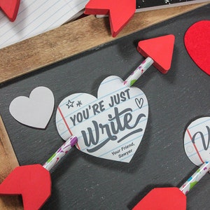 Notebook Hearts Valentine Printable, kids valentines, classroom valentine, school valentine, pencil, Just Add Confetti, Instant Download image 7