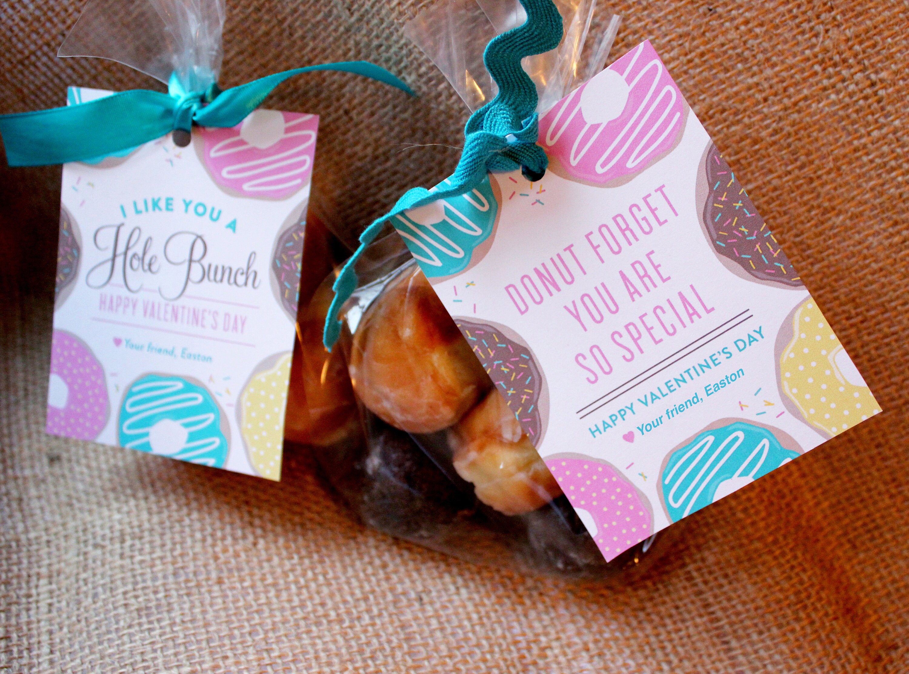 Donut Valentine Personalized Editable PDF Printable - Etsy