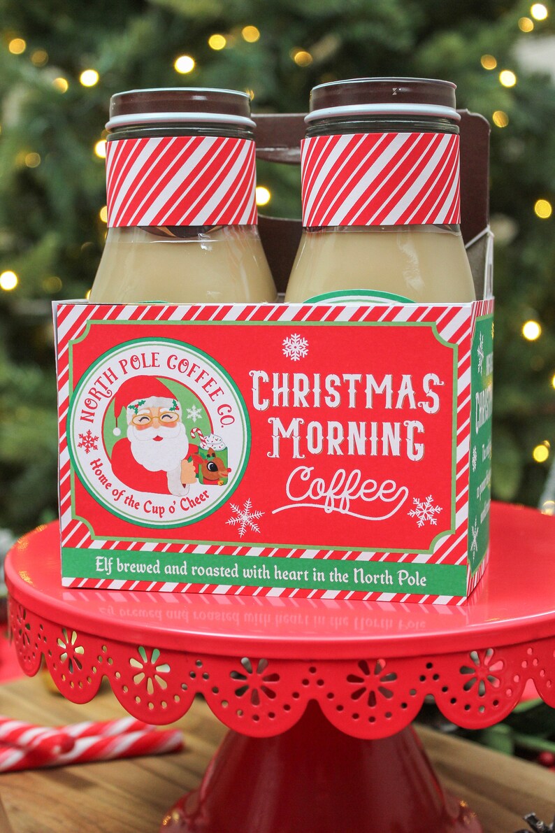 Christmas Morning Coffee gift tag printable set - Instant download- Christmas gift, gift tags, neighbor gift, printables, Just Add Confetti image 2
