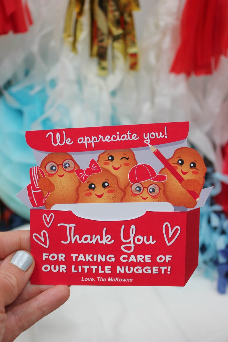 Teacher Appreciation Chicken Nugget Gift Card Holder, teacher gift, staff gift, daycare gift, our little nugget, gift tag, Just Add Confetti 画像 7