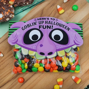 Halloween Goblin Treat Bag Topper, Goblin' Up Halloween Fun, Goblin, Halloween treat, Kids Halloween, Just Add Confetti, Instant Download image 3