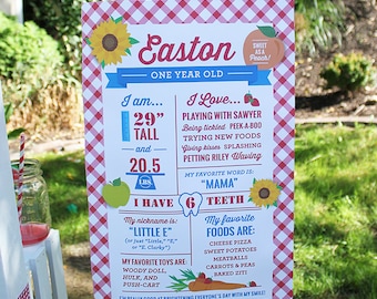 Farmers Market Party First Birthday Sign, Poster, Printable, Personalized, Matching - Digital File