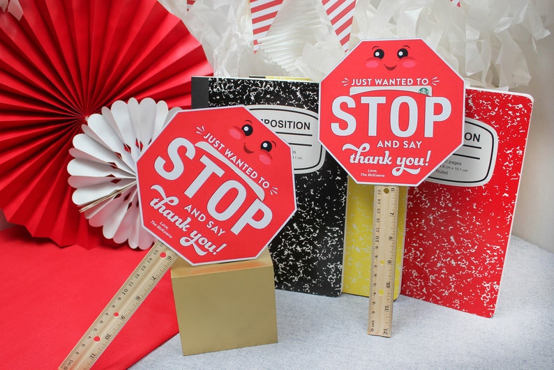 Stop Sign Crossing Guard gift card holder printable, staff appreciation, school, end of the year gift, gift card holder, Just Add Confetti image 9