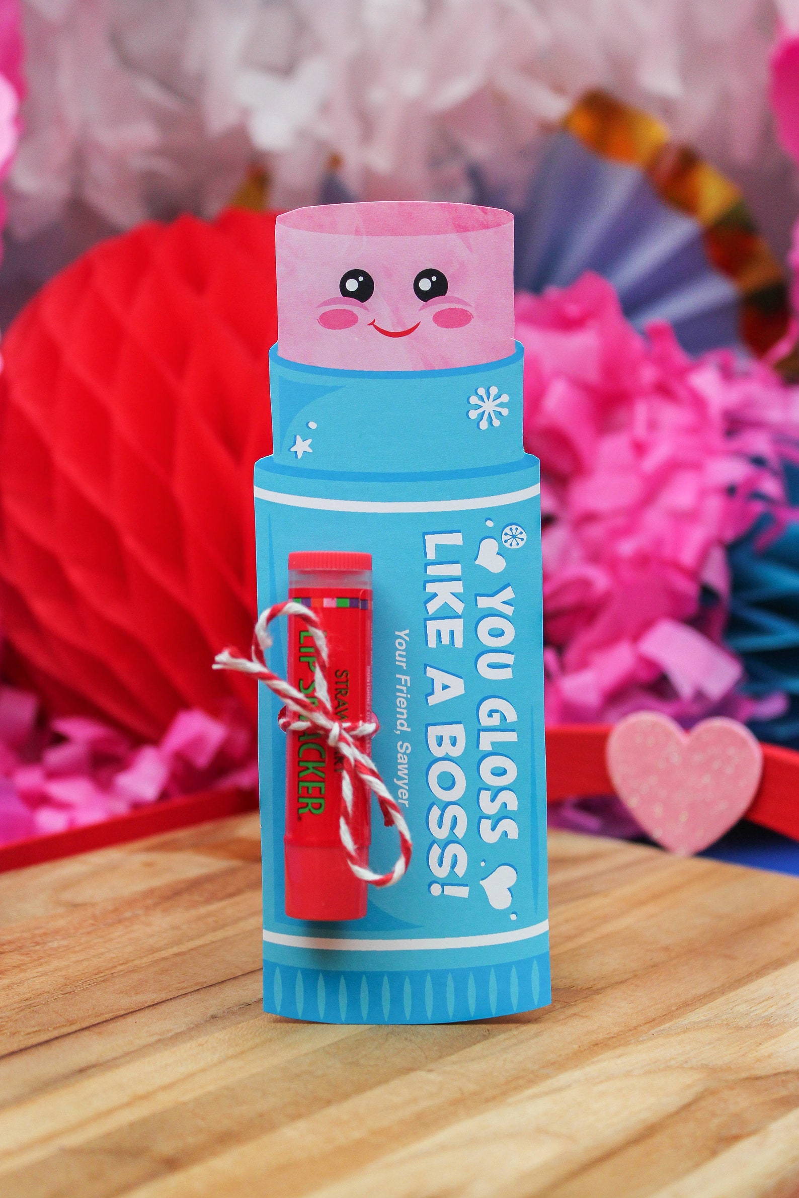Chapstick Kids Valentine Printable Lip Gloss Valentine - Etsy