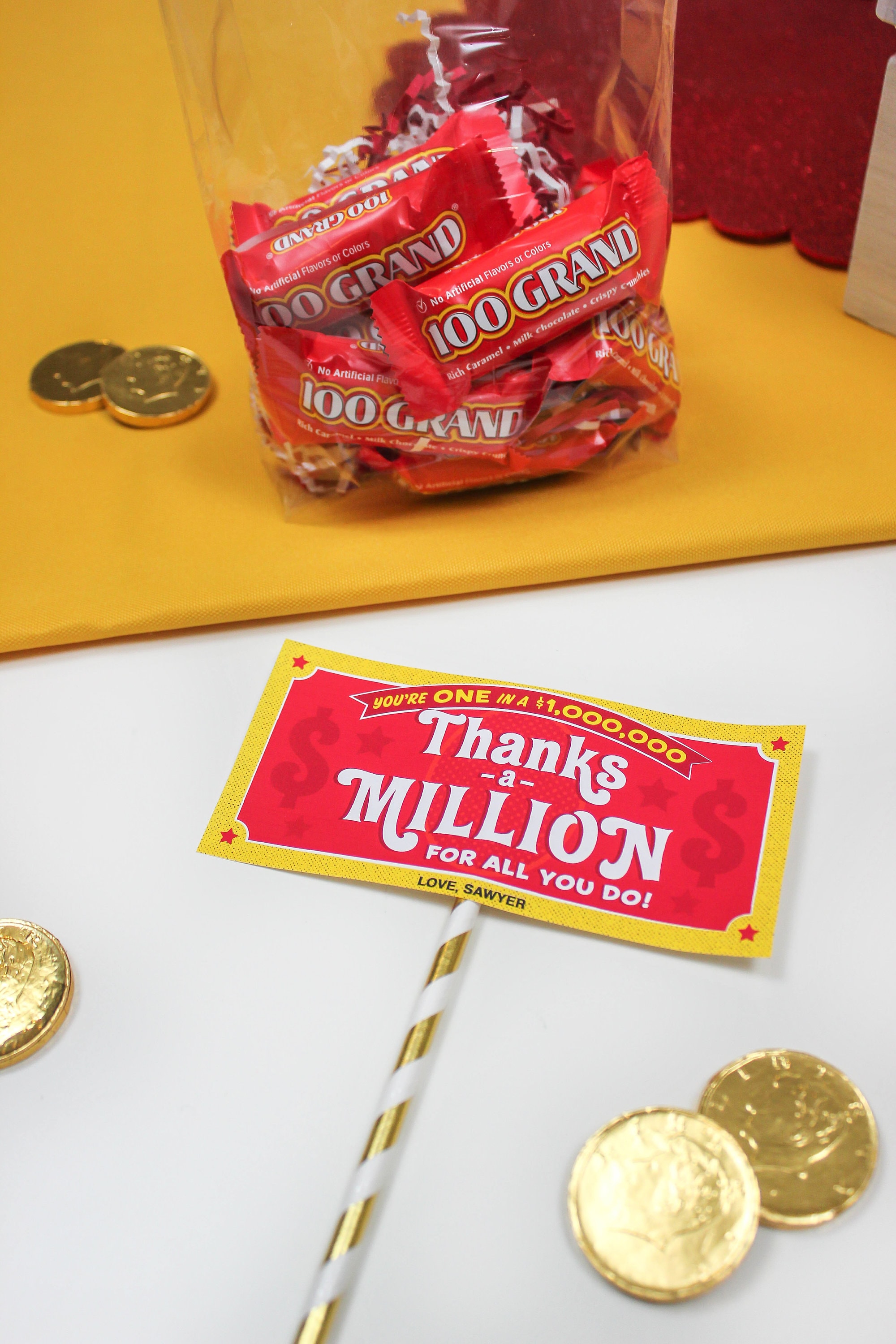 Thanks A Million Teacher Appreciation Gift Tag Printable Etsy