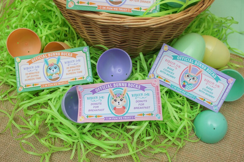 Easter Bunny Bucks Printables Easter Play Money Easter Egg Etsy