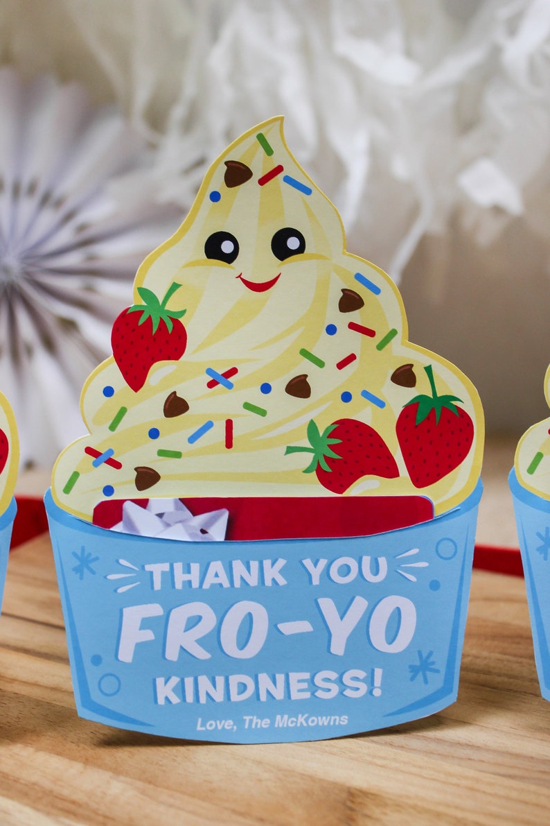 Fro Yo Thank You Gift Printable, frozen yogurt, gift card holder, teacher gift, staff gift, employee appreciation, Just Add Confetti image 7