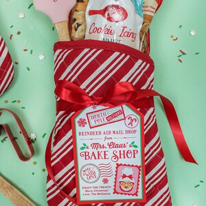 Mrs Claus' Bake Shop Gift Tag Printable, Christmas Gift Tag, Christmas ...