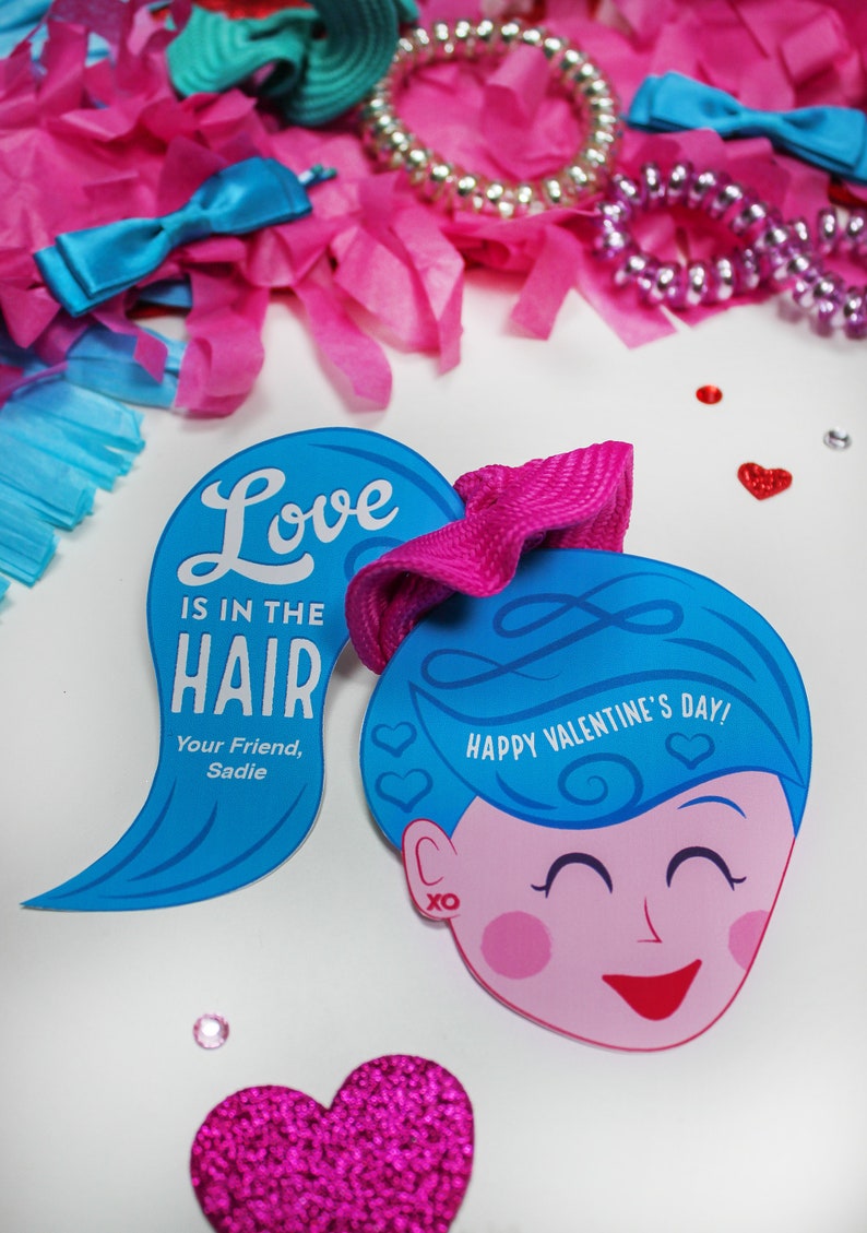 Scrunchie Valentine Printable Kids Valentine School Etsy