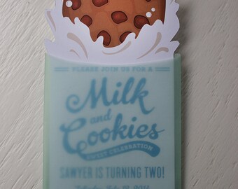 Milk and Cookies Birthday Invitation - Printable, Cookie Party, Cookies and Milk Birthday Invitation, Digital Invitation