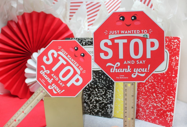 Stop Sign Crossing Guard gift card holder printable, staff appreciation, school, end of the year gift, gift card holder, Just Add Confetti image 1