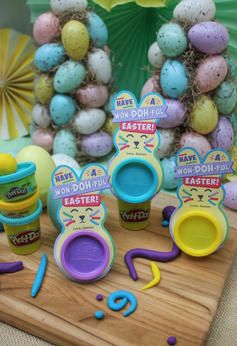 Knete Ostergeschenk, Ostergeschenk zum Ausdrucken, Ostergeschenk für Kinder, Schulgeschenk, Klassenzimmerparty, Ostergeschenk ohne Süßigkeiten, nur fügen Sie Konfetti hinzu Bild 8