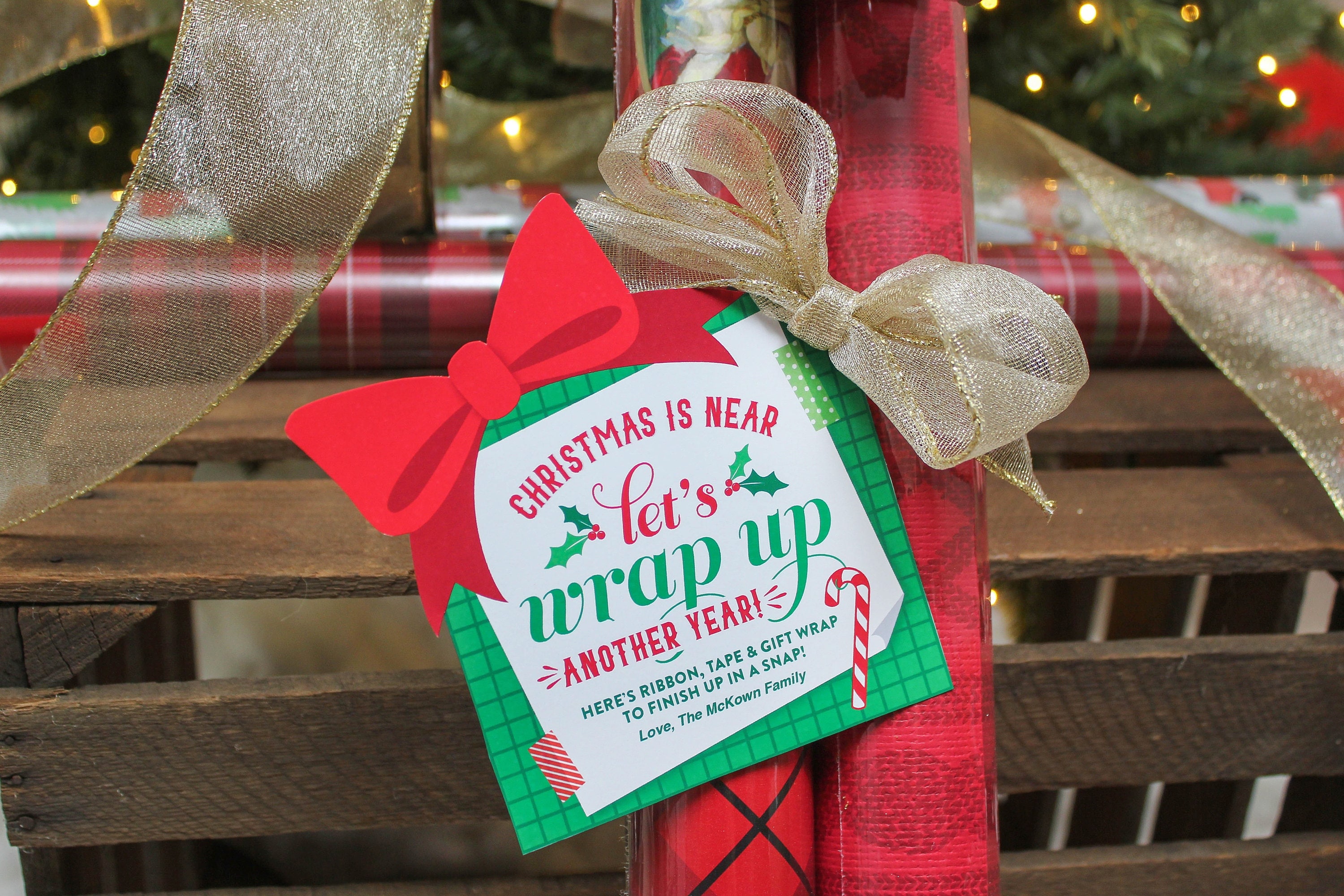 Thanks for helping Wrap Up another year Tag Printable Christmas Gift E –  Rainy Lain Designs LLC